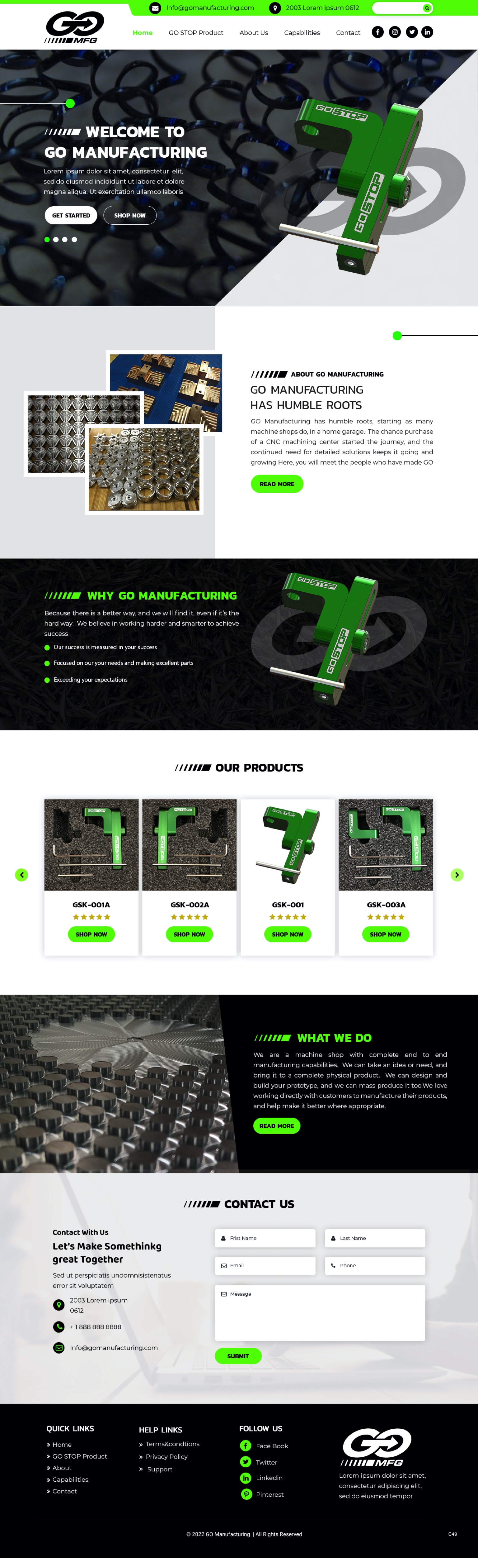 Diseño Wordpress por pb para GO Manufacturing | Diseño #28194290