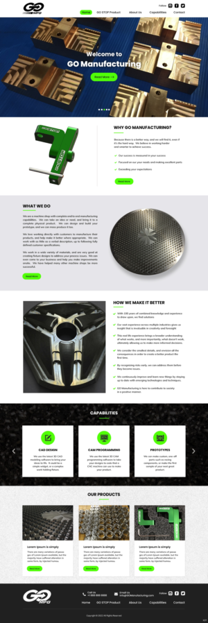 WordPress-Design von pb für GO Manufacturing | Design: #28194292