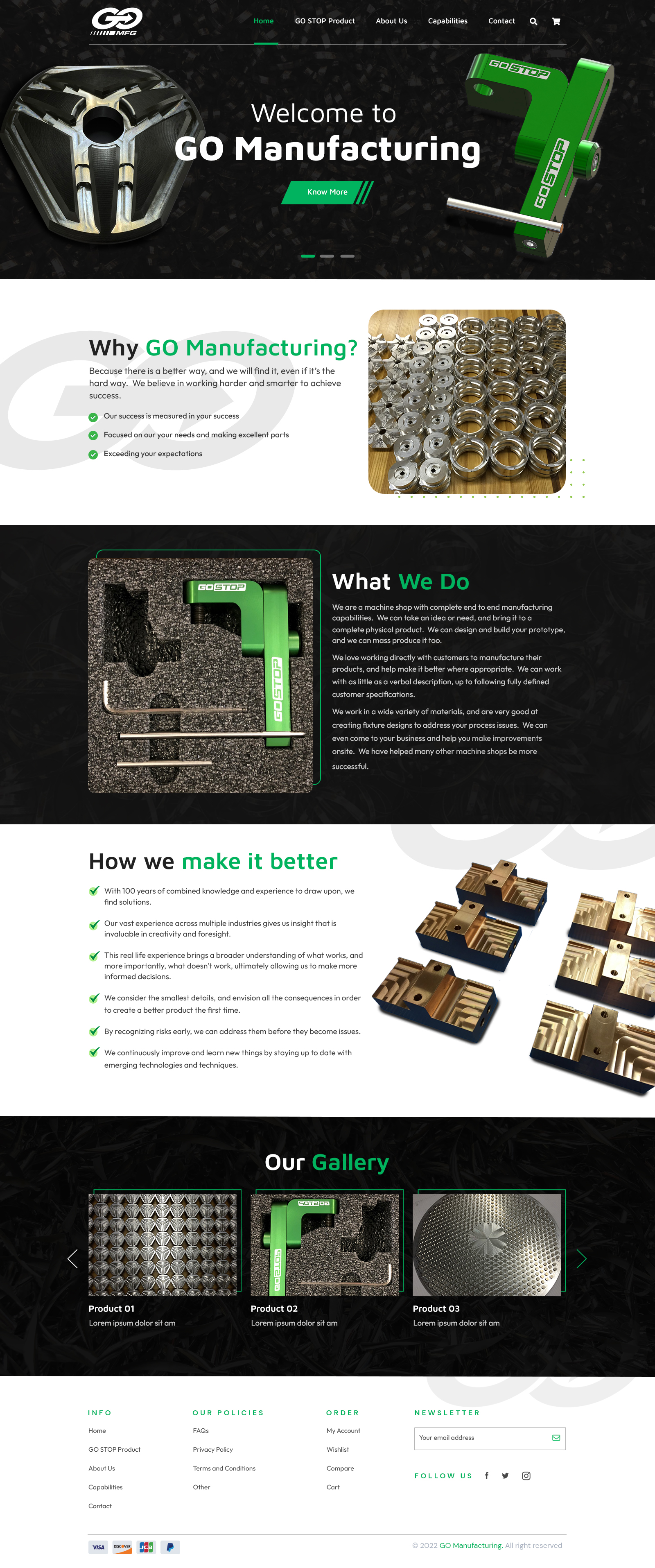 Wordpress Design by sai.designer87 for GO Manufacturing | Design #28193342