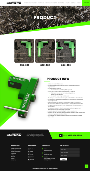 Wordpress Design by nzdesigners for GO Manufacturing | Design: #28202692