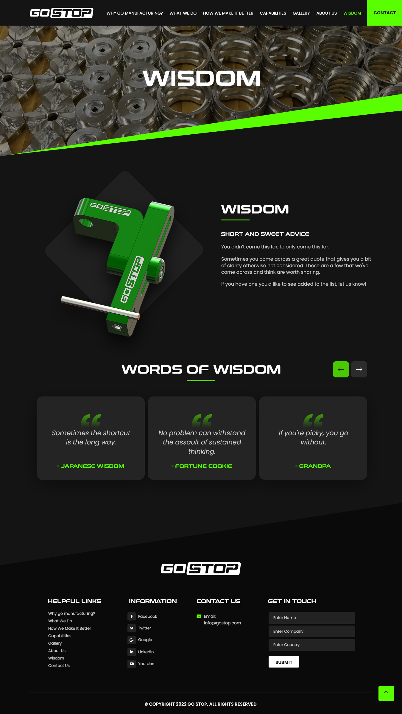 Wordpress Design by nzdesigners for GO Manufacturing | Design #28285546