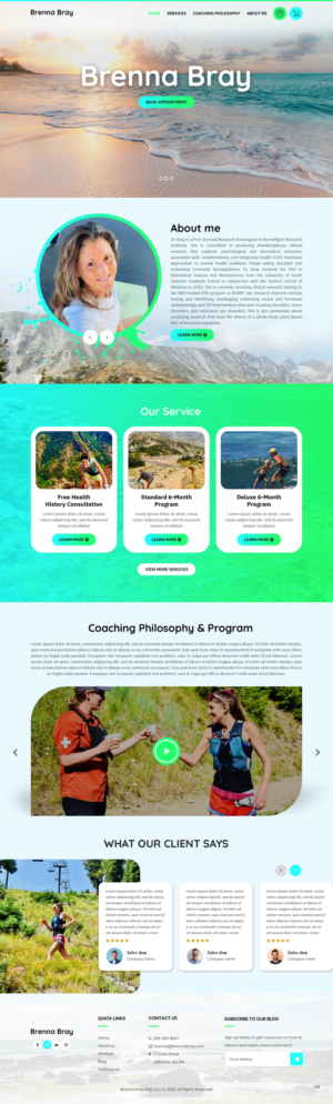 Web Design & Programming for Health & Wellness Coaching Company (SquareSpace or WordPress) | Diseño Web por pb
