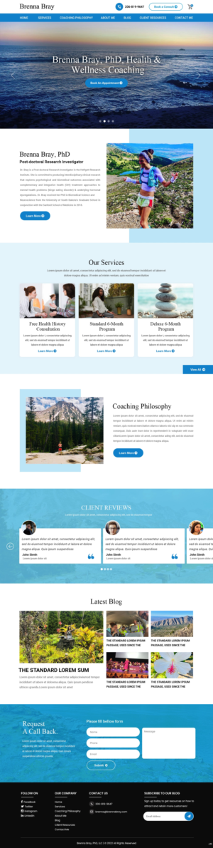 Web Design & Programming for Health & Wellness Coaching Company (SquareSpace or WordPress) | Diseño Web por pb