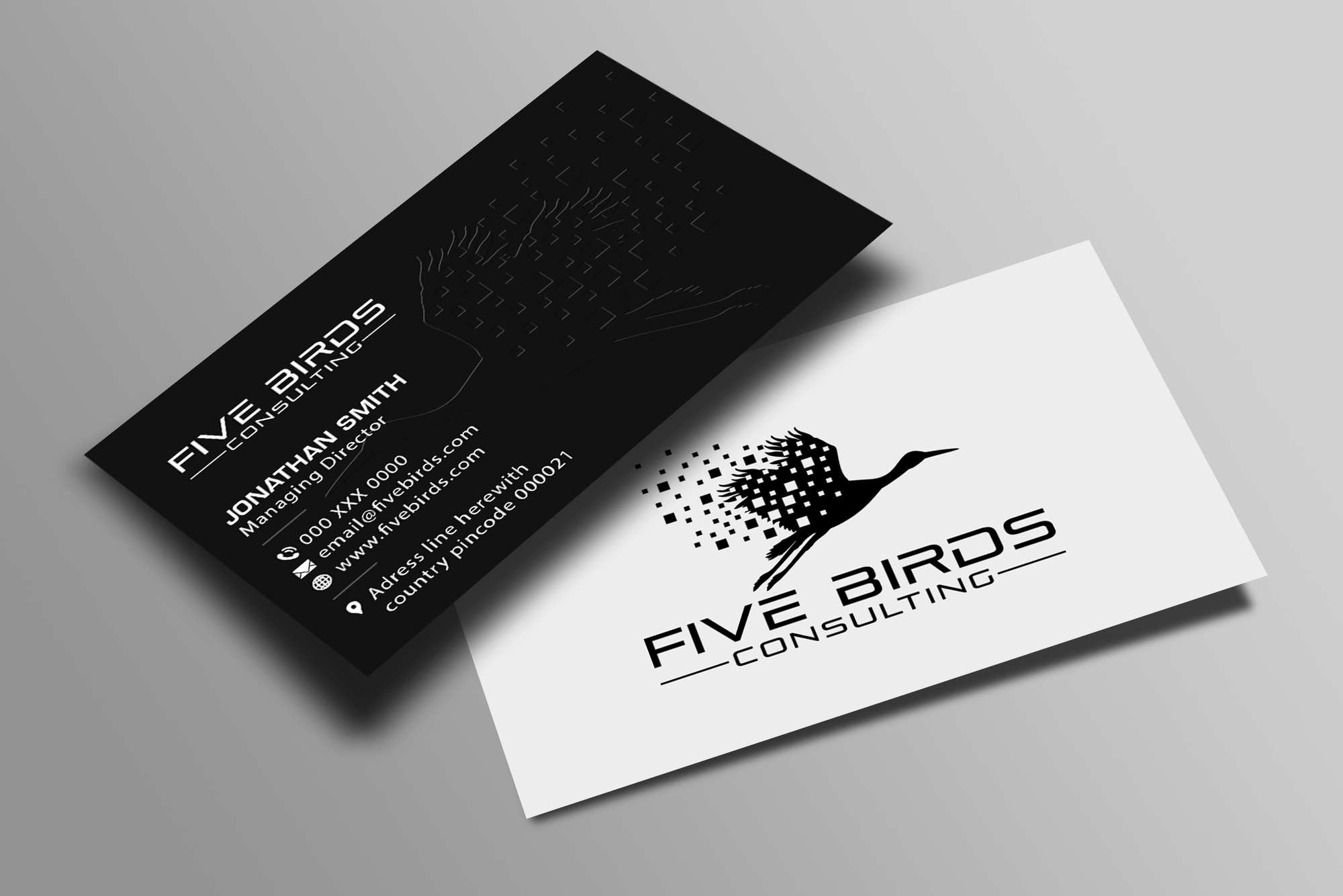 Design de Carte de Visite par Creations Box 2015 pour Five Birds Consulting | Design #28200081