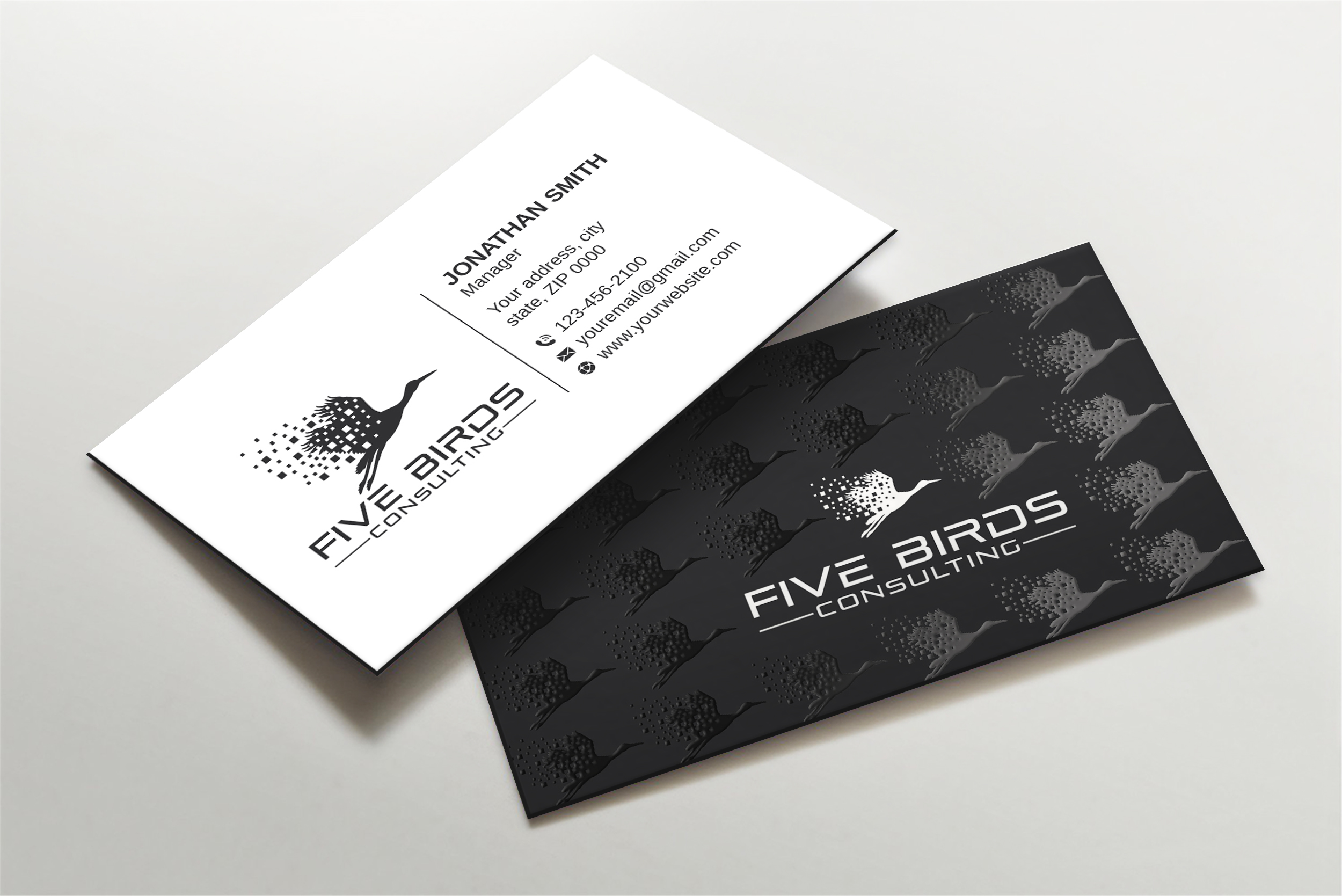 Business Card Design by LAXMI DESIGNHUB for Five Birds Consulting | Design #28196767