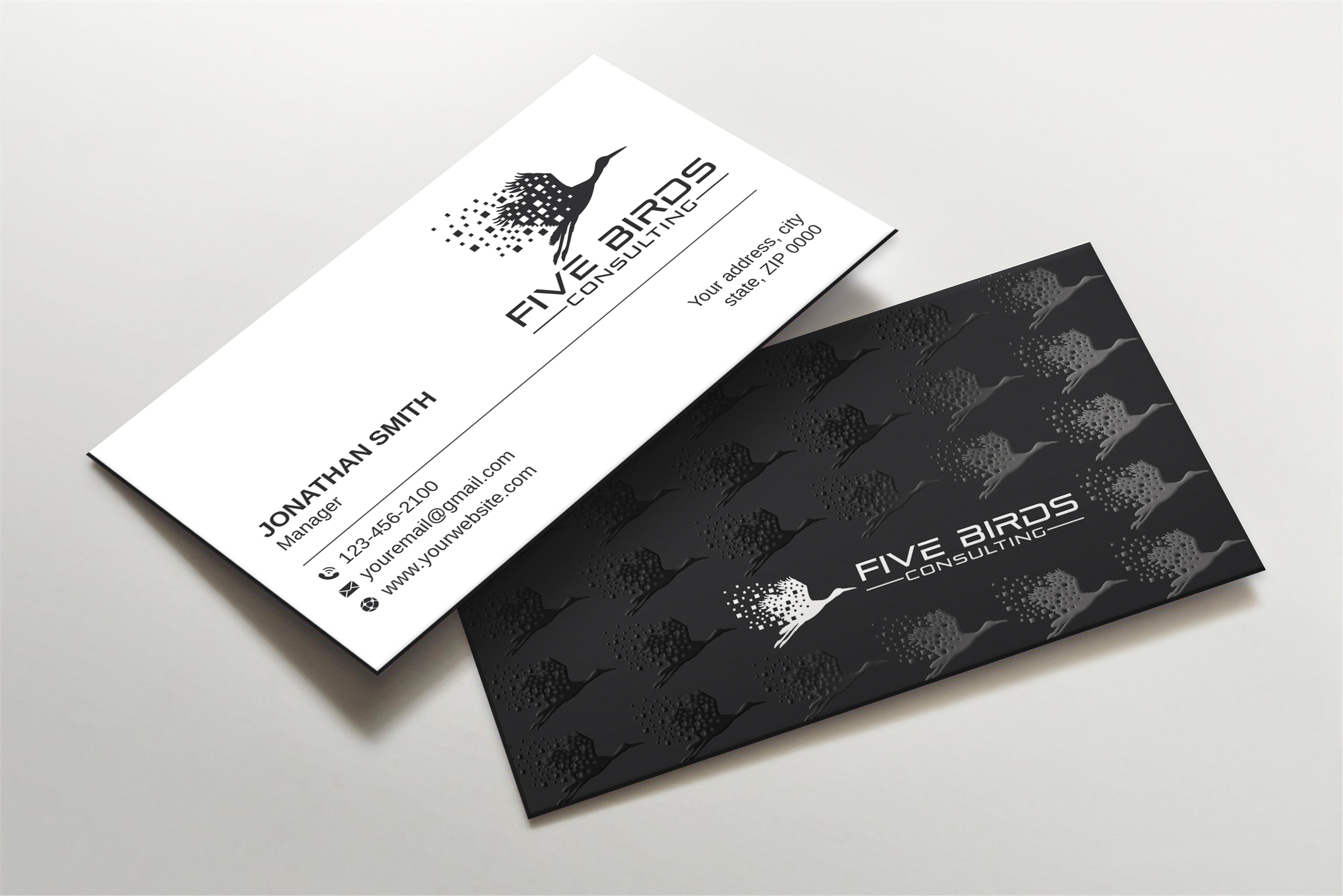 Business Card Design by LAXMI DESIGNHUB for Five Birds Consulting | Design #28196769