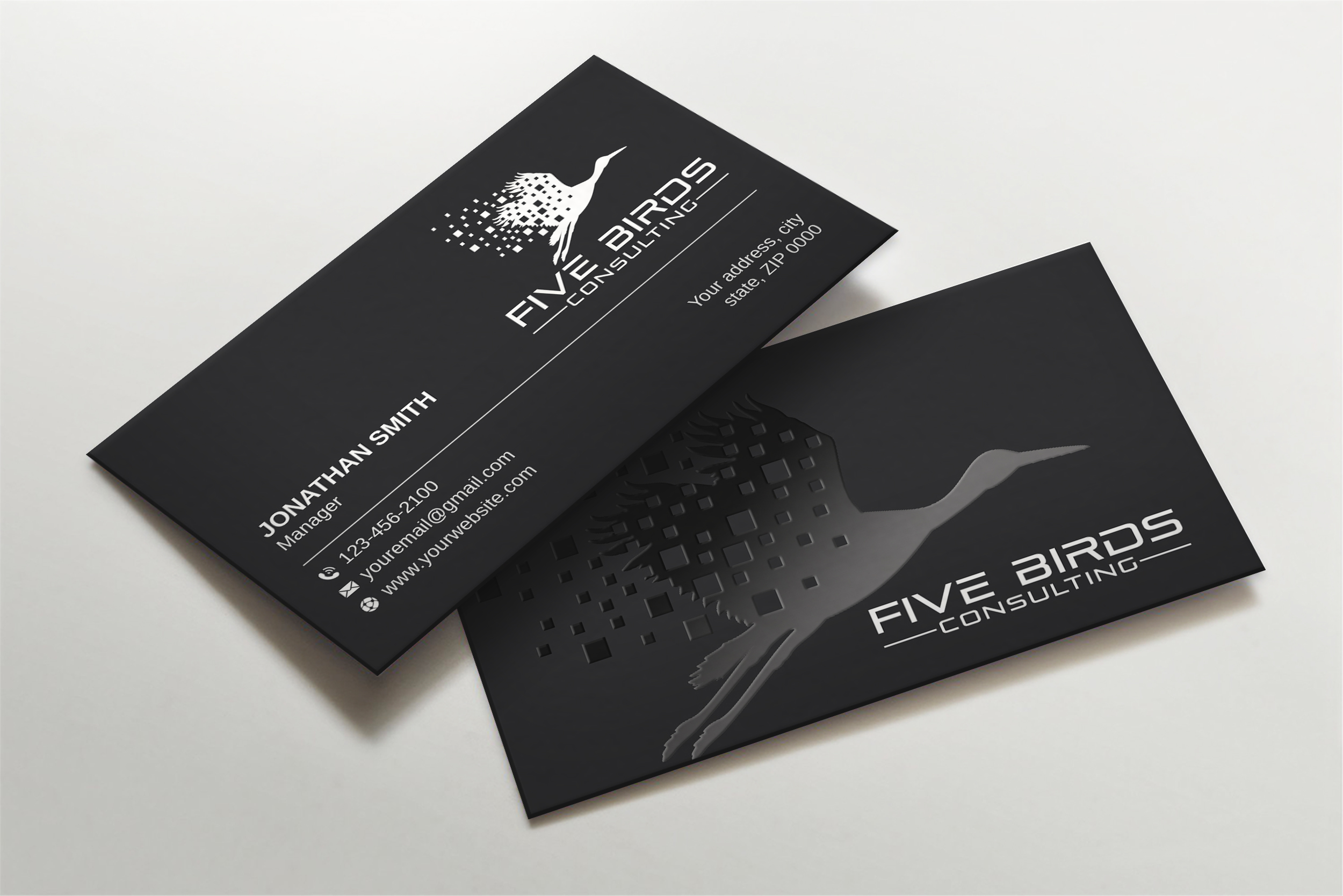 Business Card Design by LAXMI DESIGNHUB for Five Birds Consulting | Design #28196772