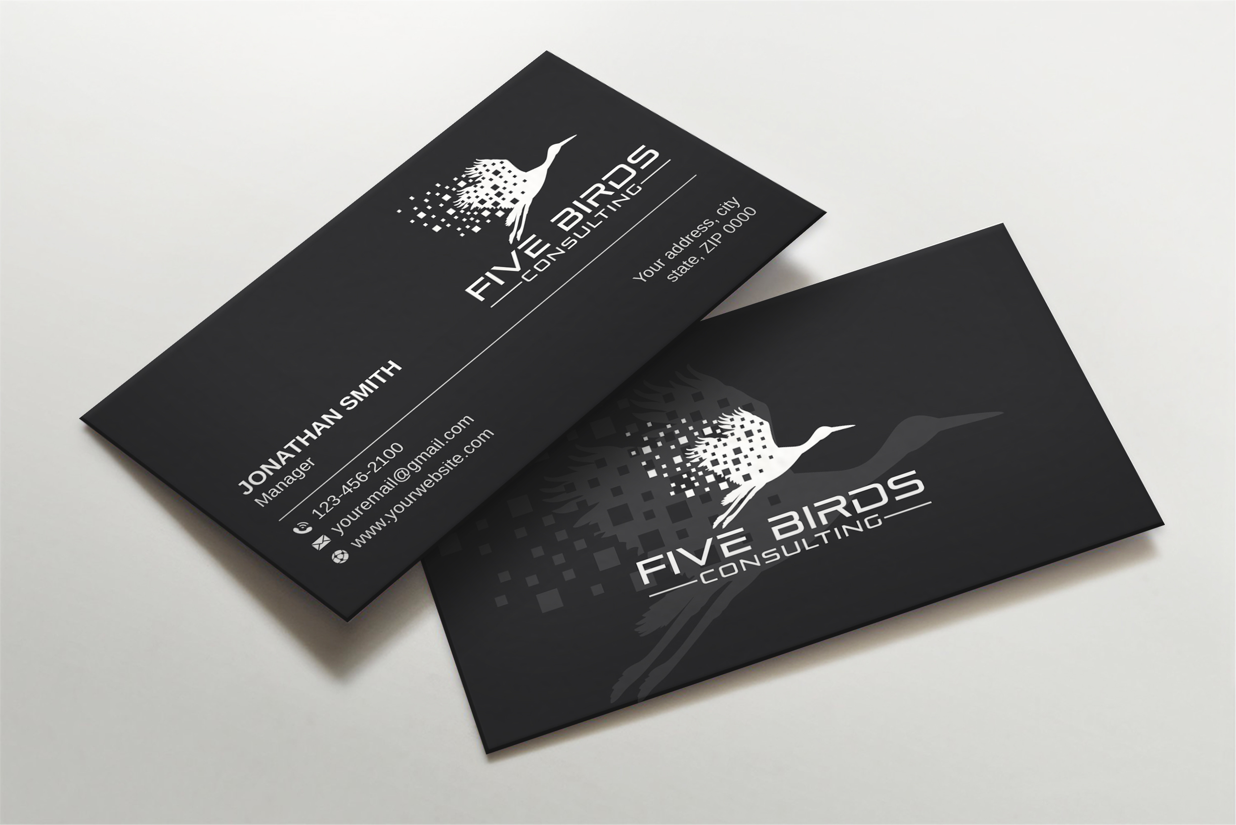 Business Card Design by LAXMI DESIGNHUB for Five Birds Consulting | Design #28196775