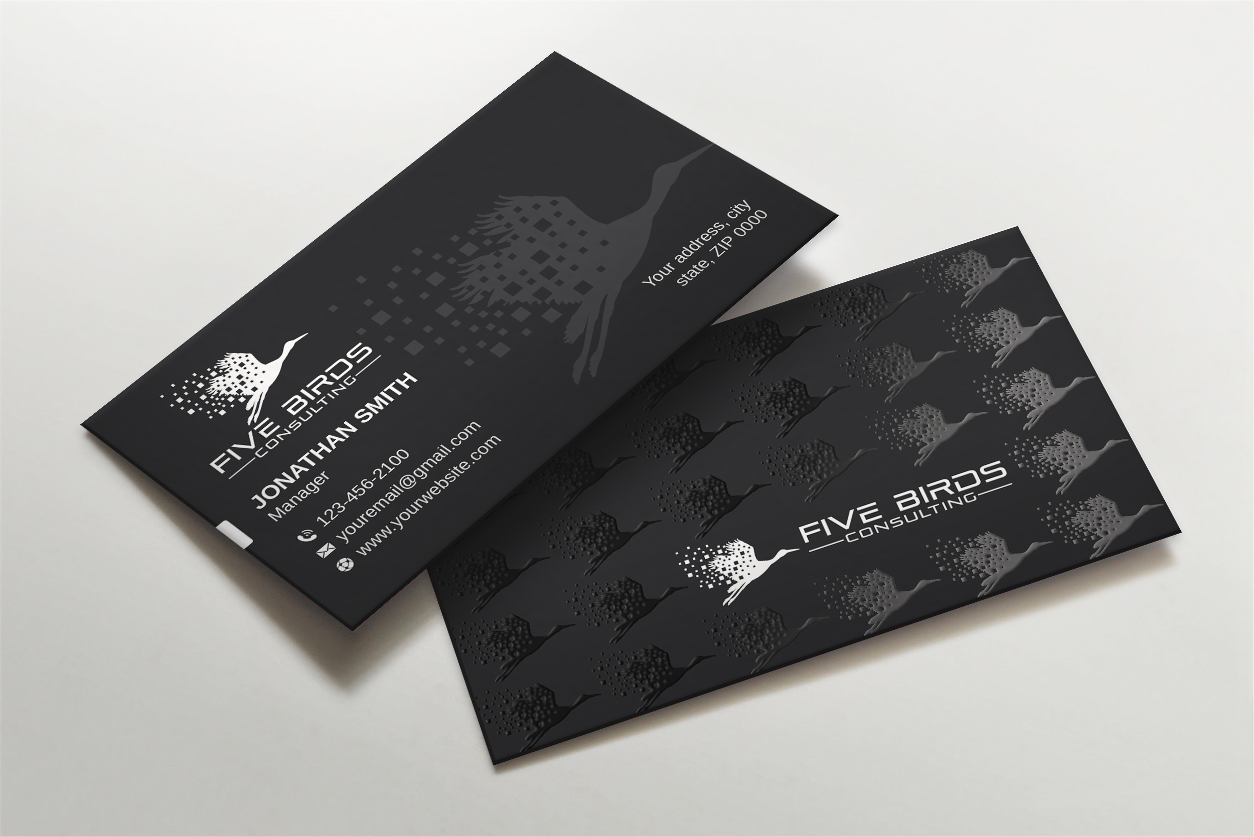 Business Card Design by LAXMI DESIGNHUB for Five Birds Consulting | Design #28196776