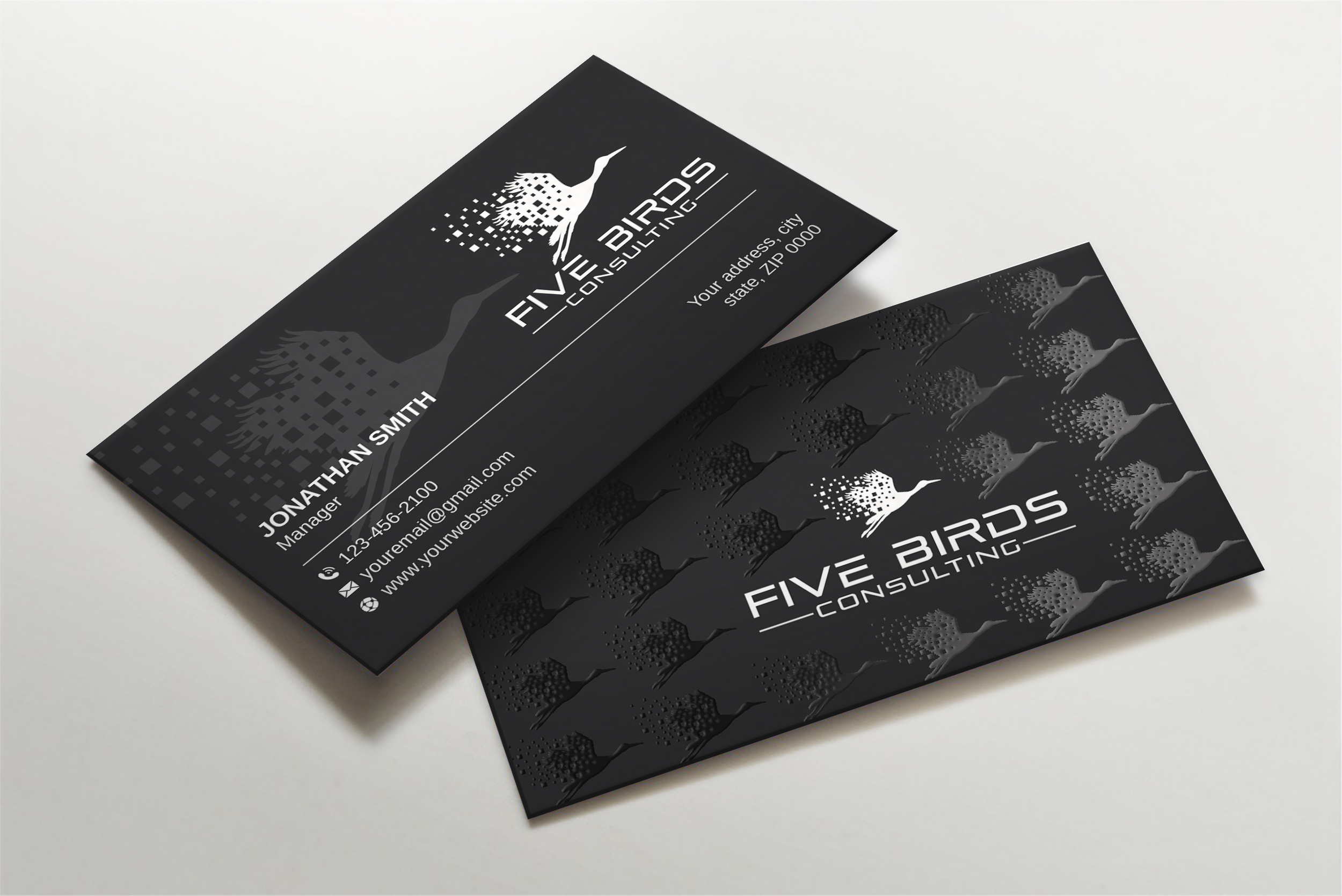 Business Card Design by LAXMI DESIGNHUB for Five Birds Consulting | Design #28196790