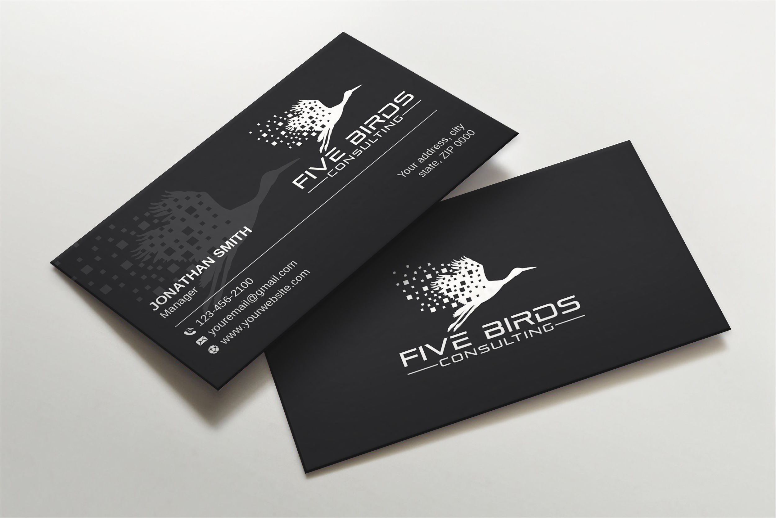 Business Card Design by LAXMI DESIGNHUB for Five Birds Consulting | Design #28196791