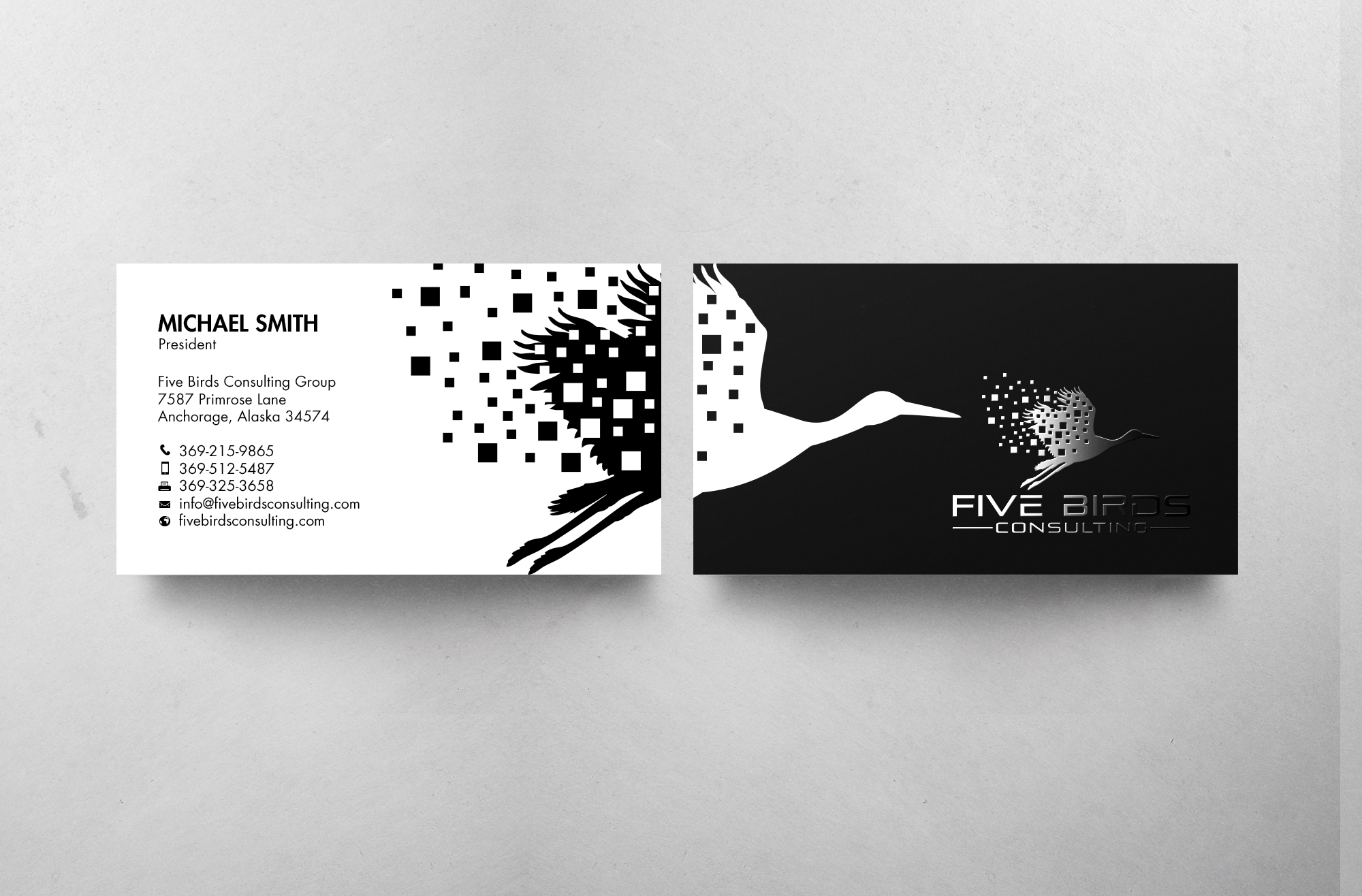 Business Card Design by chandrayaan.creative for Five Birds Consulting | Design #28198867