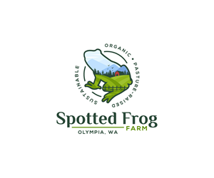 Spotted Frog Farm;  Organic, Pasture-raised, sustainable | Diseño de Logo por ecorokerz
