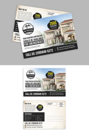 a residential painting contractor I need a 6x9 postcard made | Postkarten-Design von Deepak_9_Malhotra