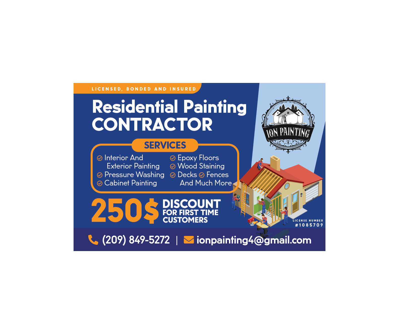 Postcard Design by Benson M. for ION PAINTING | Design #28211378