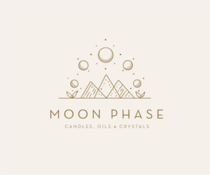 Moon Phase (tagline: Candles, Oils & Crystals) | Logo Design by Meraki*