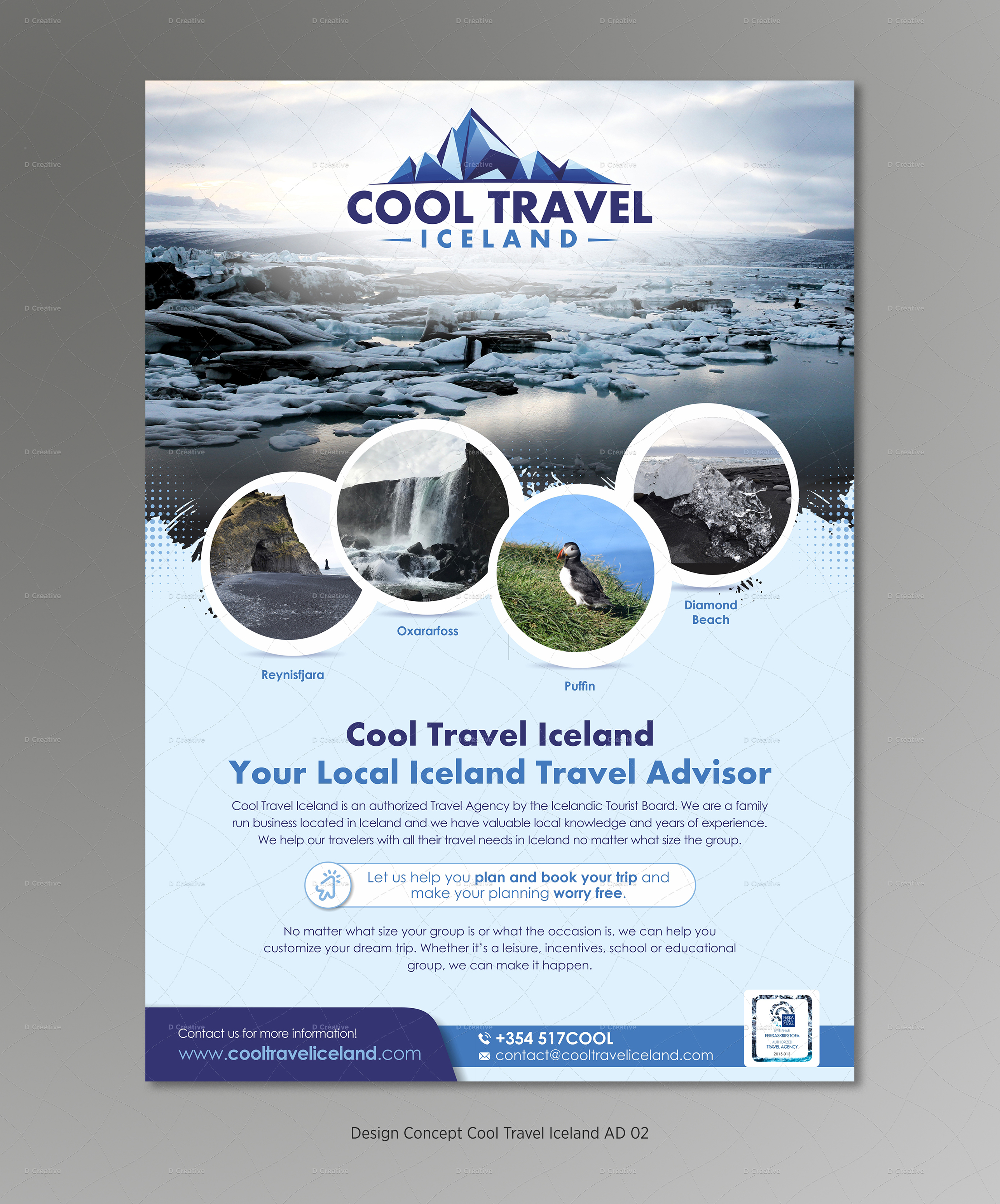 Advertisement Design by D Creative for Cool Travel Iceland | Design #28268284