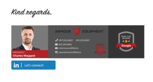 Email Marketing Design by Cathy McClure for Armour Equipment Sales & Rentals Ltd. | Design: #28238434