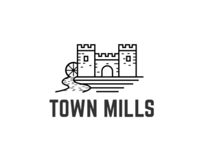 The logo does not need to have text on it, if the design allows it to be used without text, however if it does have text, the name 
