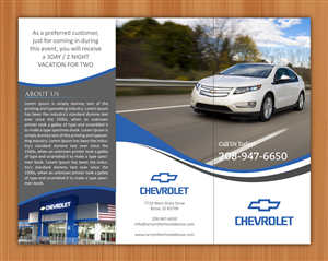 direct mail piece for 2  automotive direct mailer 8.5 x 11 tri fold that fit in a envelope with a st | Diseño Publicitario por Sbss