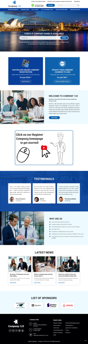 Company Creation Website Redesign | Web Design by pb