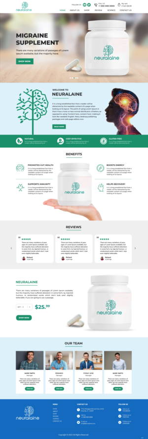 New Supplement Product Website for Miagraine | Web Design par pb