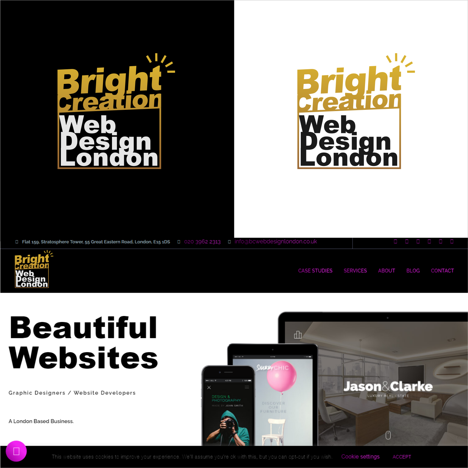 Logo Design by ThiagoB for Bright Creation Web design London | Design #28243033