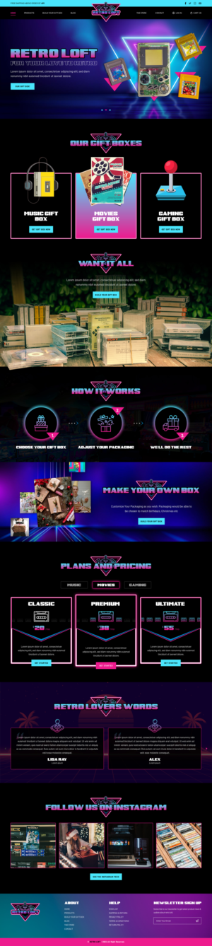 Ecommerce web site design for 80s Retro website | Diseño Web por rightway