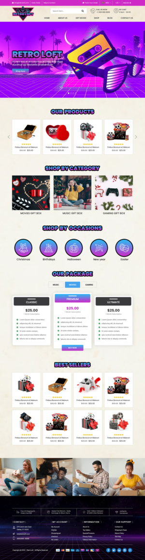 Ecommerce web site design for 80s Retro website | Web Design by Titan Eagle