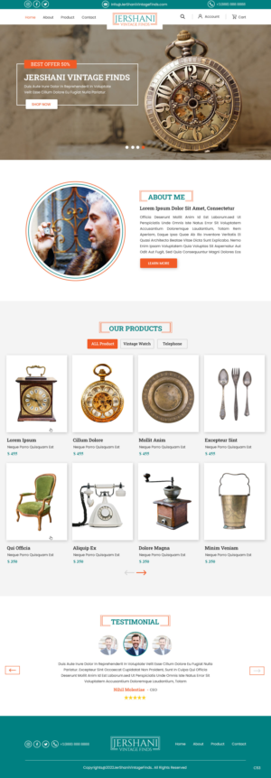 Website for JERSHANI Vintage Finds | Diseño Web por pb