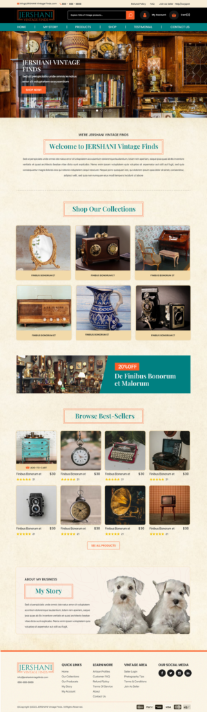 Website for JERSHANI Vintage Finds | Diseño Web por Titan Eagle