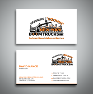 Business Card Design by Creative Moon Design for New York Boom Trucks Inc | Design: #28258034