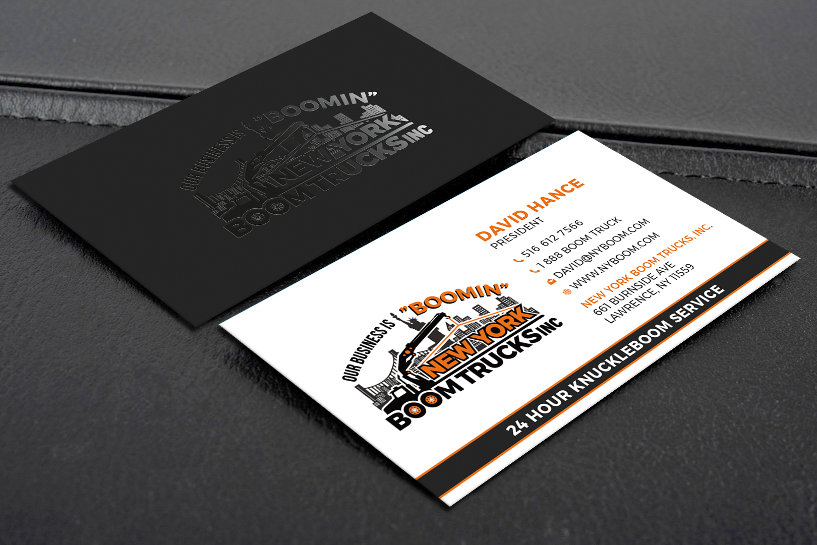 Design de Carte de Visite par Creative Moon Design pour New York Boom Trucks Inc | Design #28260335
