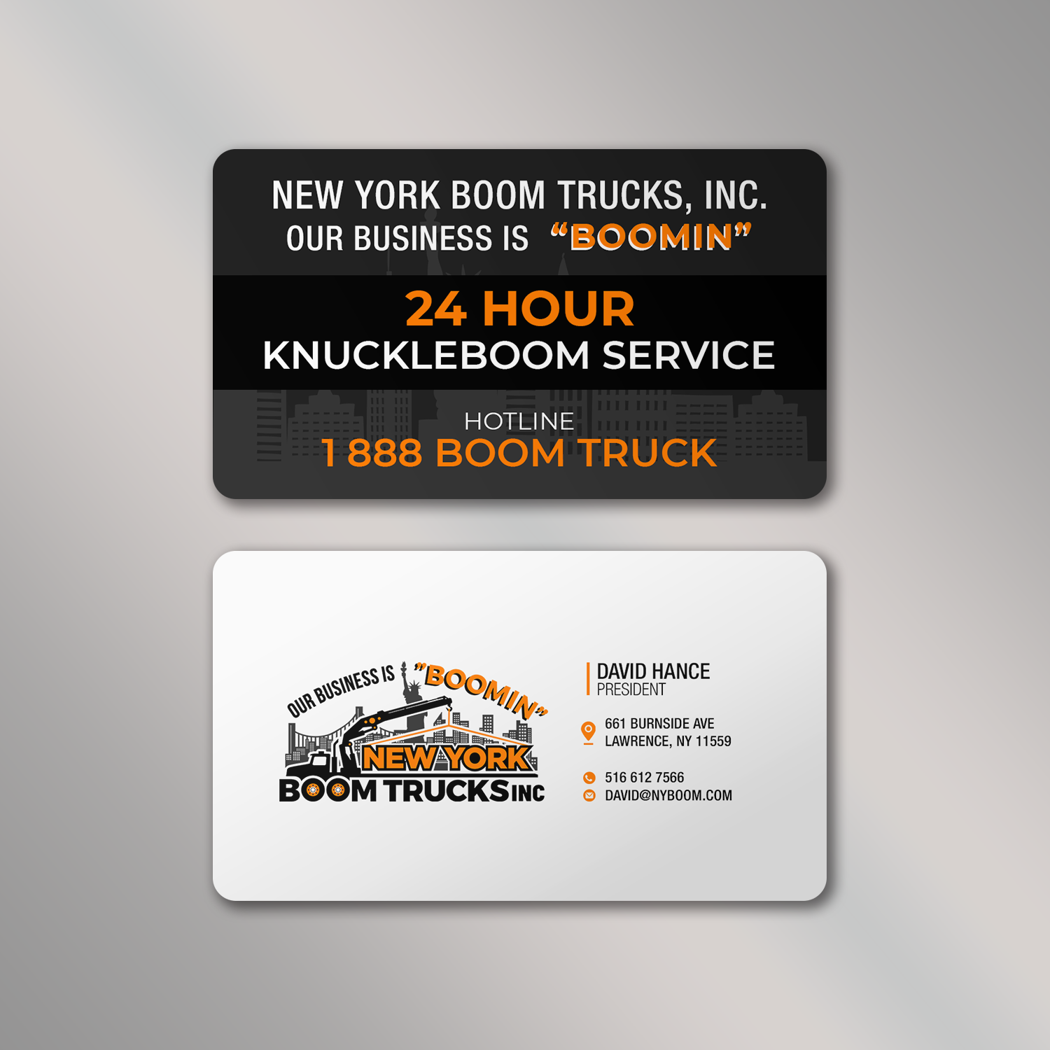 Business Card Design by Vishwa Basnayake for New York Boom Trucks Inc | Design #28260374
