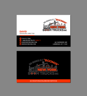 Business Card Design by Creations Box 2015 for New York Boom Trucks Inc | Design: #28252066
