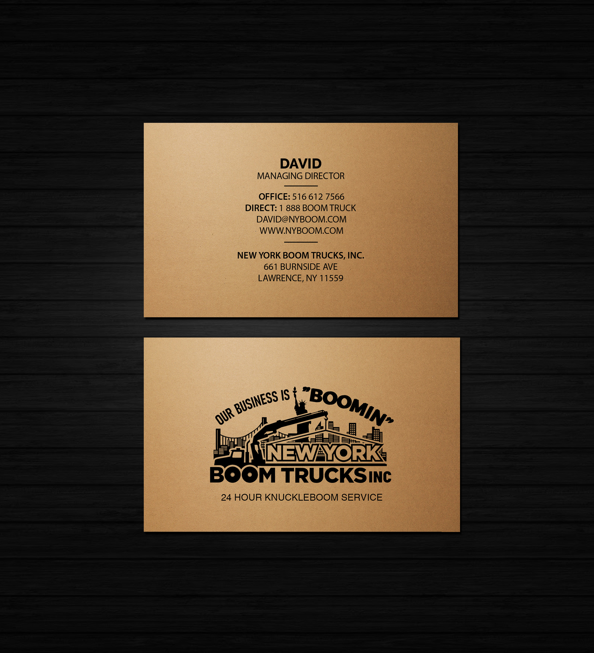 Design de Carte de Visite par Creations Box 2015 pour New York Boom Trucks Inc | Design #28253573