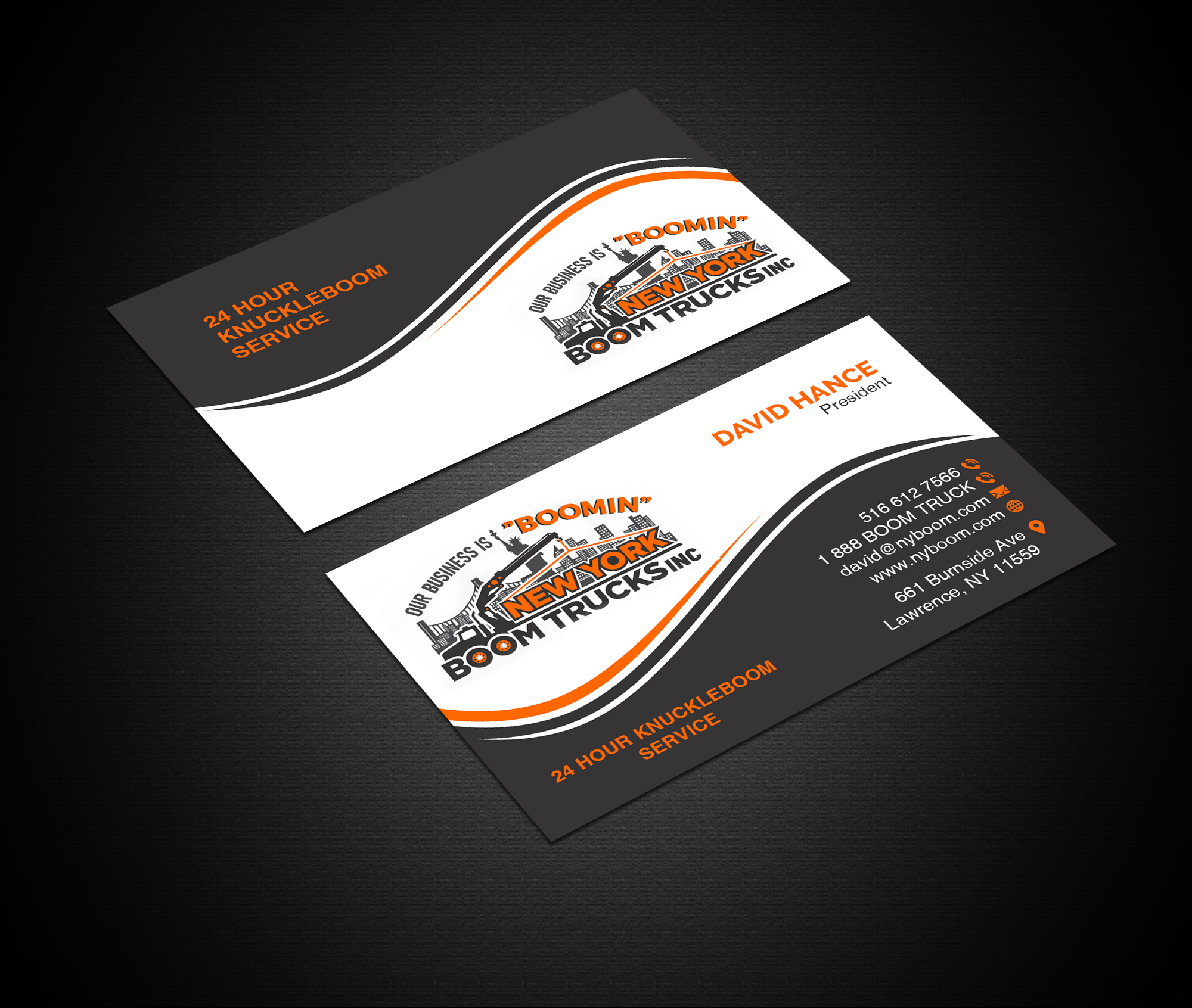 Diseño de Tarjeta de Presentación por Creations Box 2015 para New York Boom Trucks Inc | Diseño #28258473