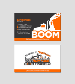 Business Card Design by Creations Box 2015 for New York Boom Trucks Inc | Design: #28258476
