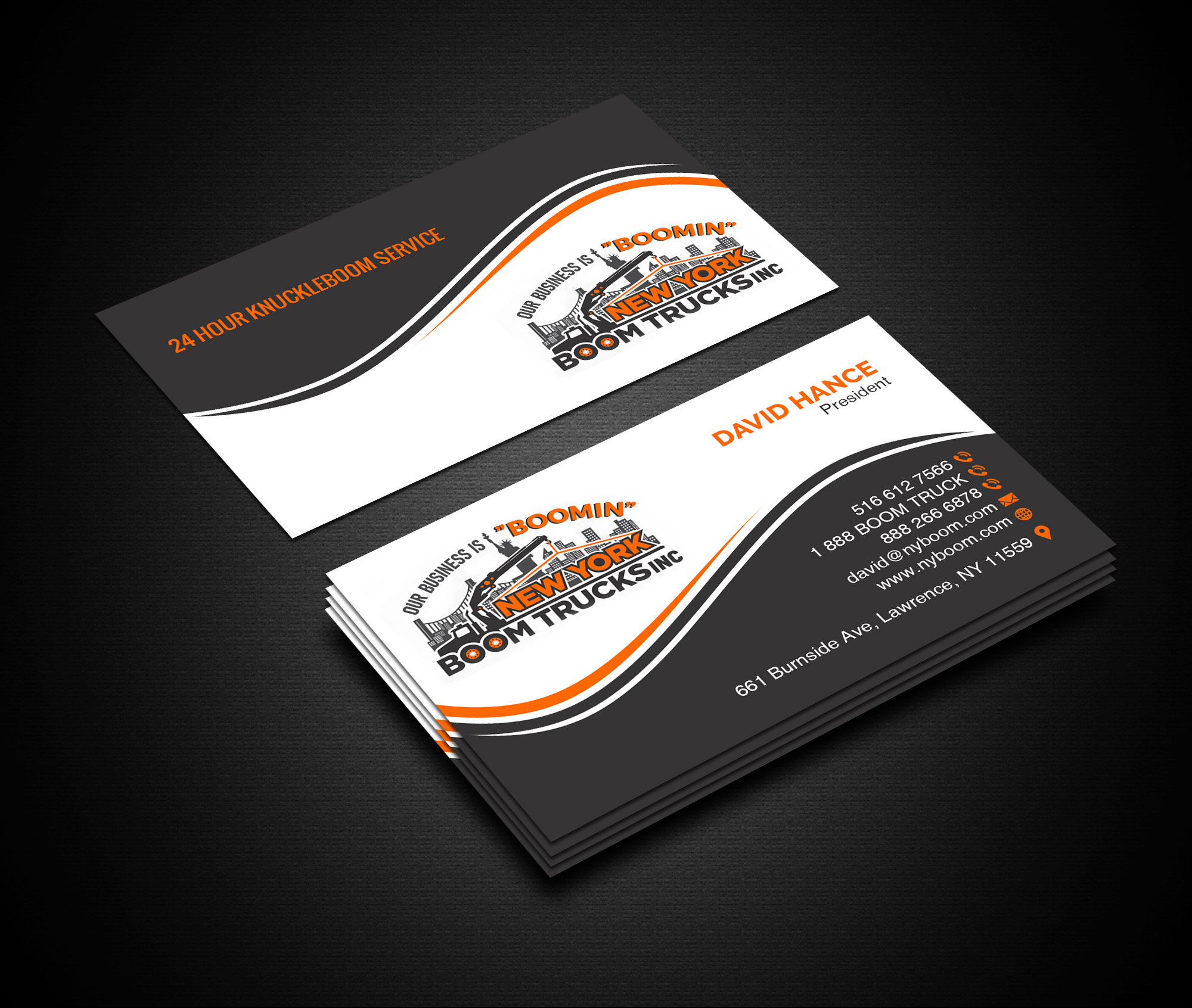 Diseño de Tarjeta de Presentación por Creations Box 2015 para New York Boom Trucks Inc | Diseño #28261554