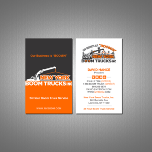 Business Card Design by Creations Box 2015 for New York Boom Trucks Inc | Design: #28269443