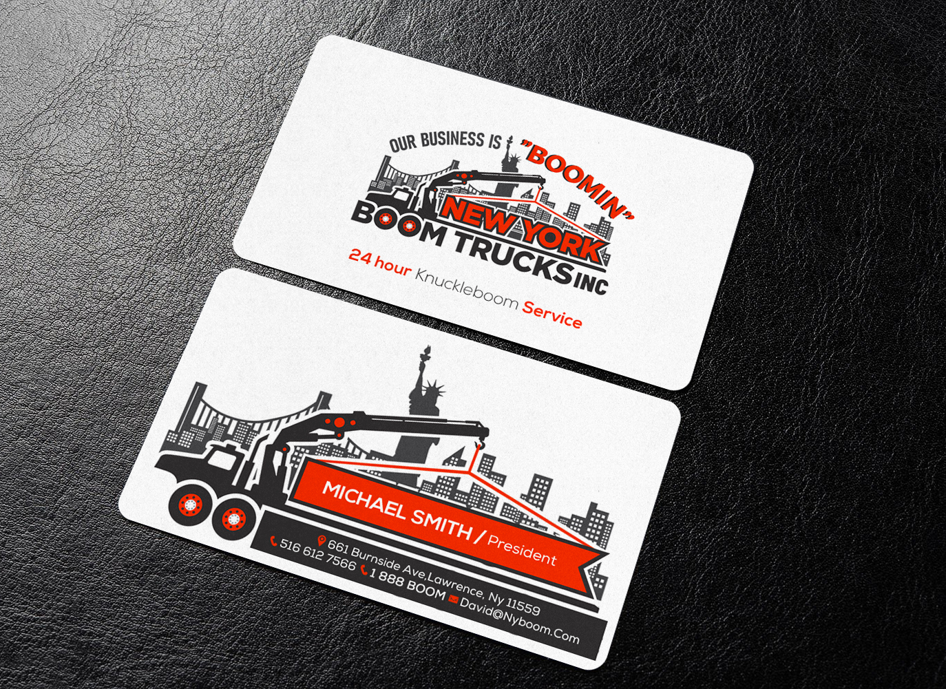 Design de Carte de Visite par chandrayaan.creative pour New York Boom Trucks Inc | Design #28247215
