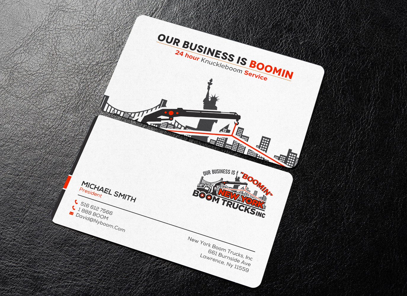 Design de Carte de Visite par chandrayaan.creative pour New York Boom Trucks Inc | Design #28247216