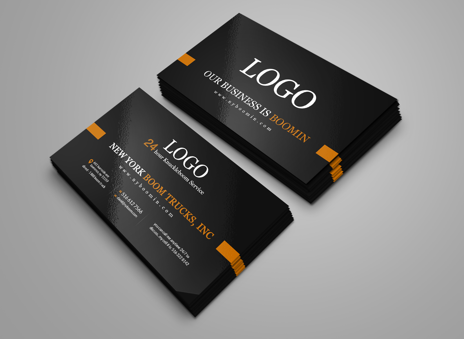 Diseño de Tarjeta de Presentación por n214008 para New York Boom Trucks Inc | Diseño #28246934