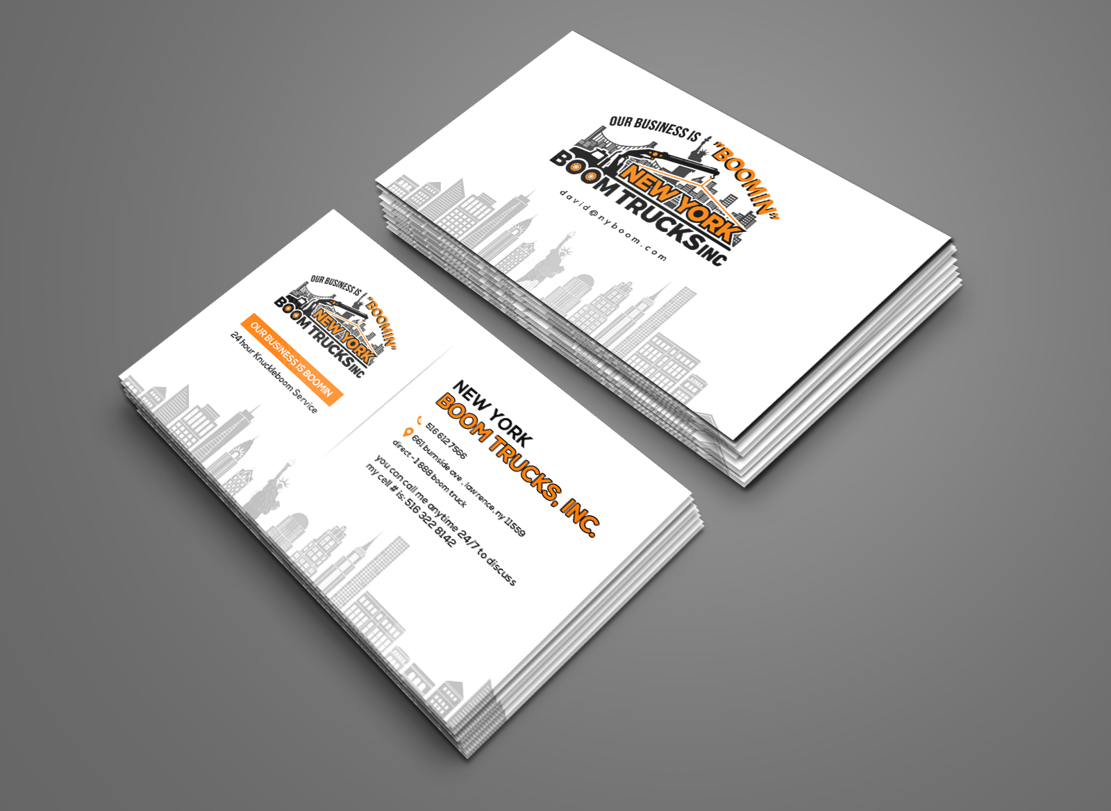 Design de Carte de Visite par n214008 pour New York Boom Trucks Inc | Design #28273477