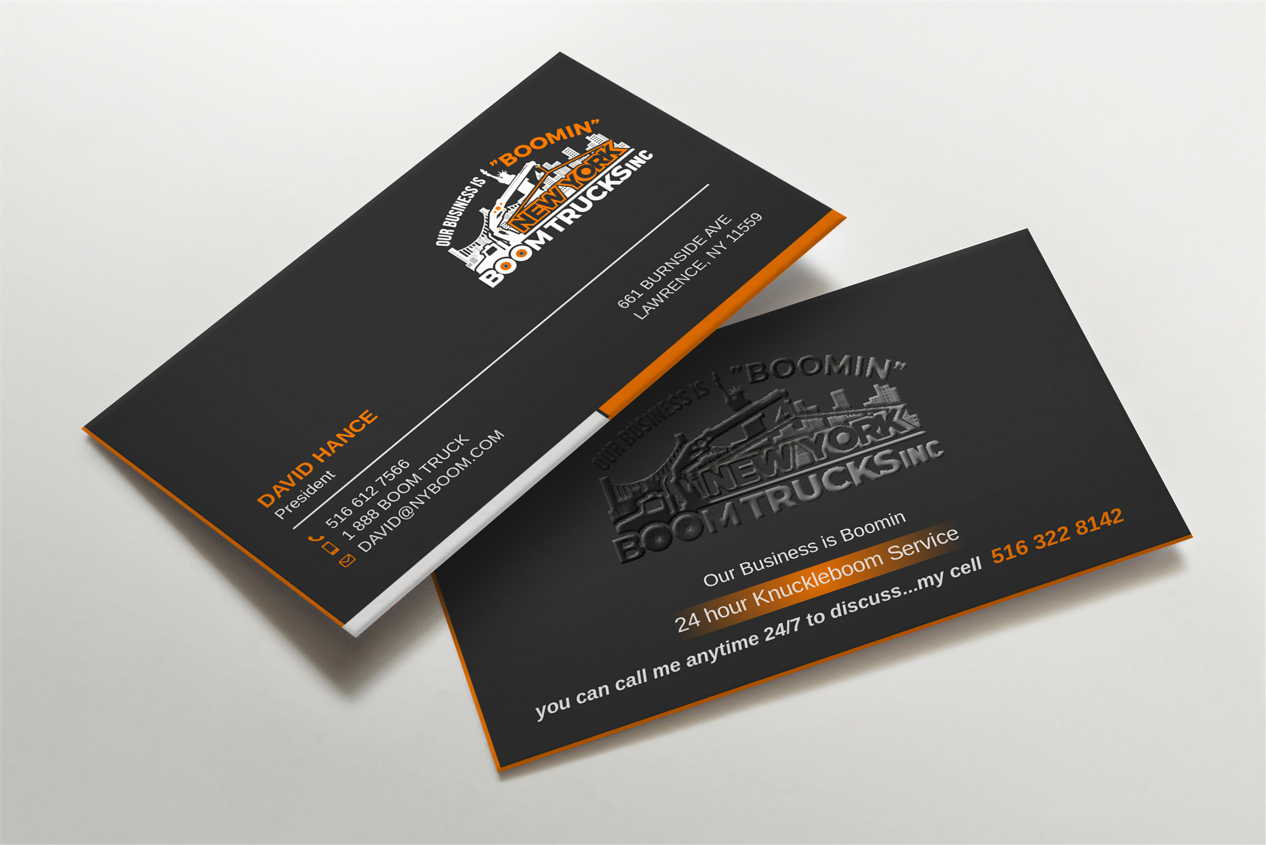 Design de Carte de Visite par Imagine design000 pour New York Boom Trucks Inc | Design #28259540