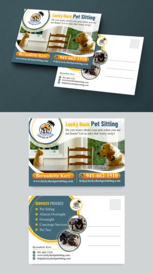 Lucky Duck Pet Sitting Postcard | Diseño de Postal por ecorokerz