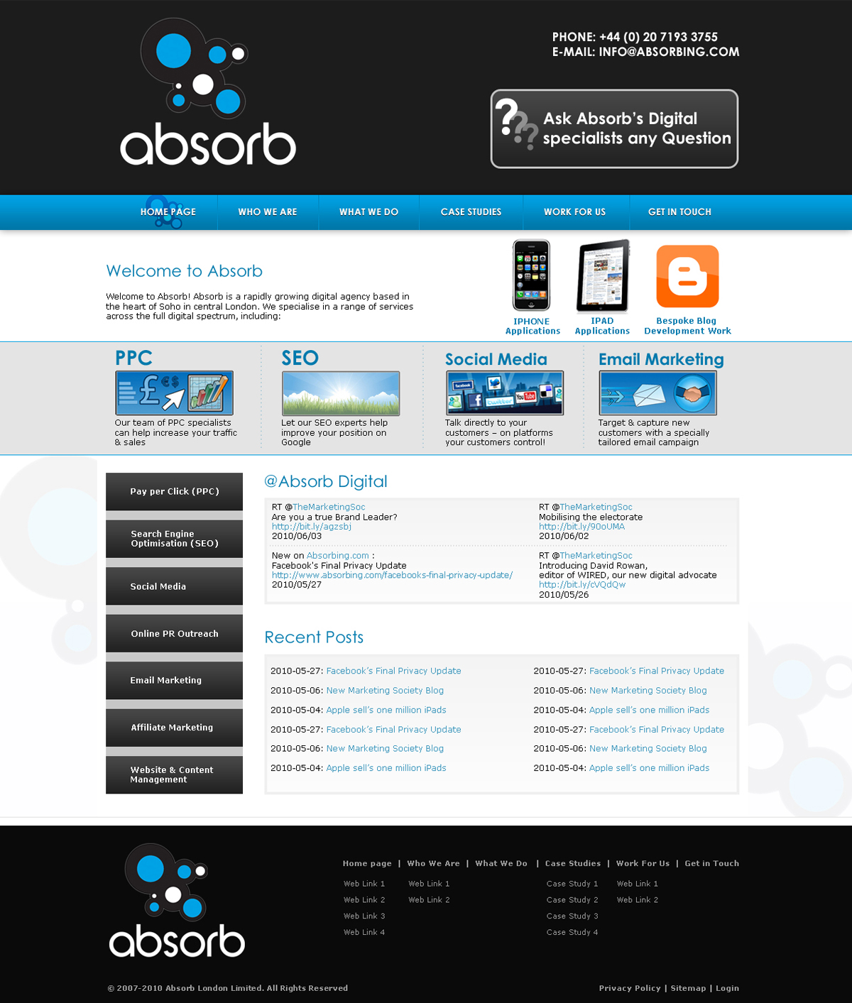 Web Design by LogoDesigns.ae for Absorb London | Design #66954