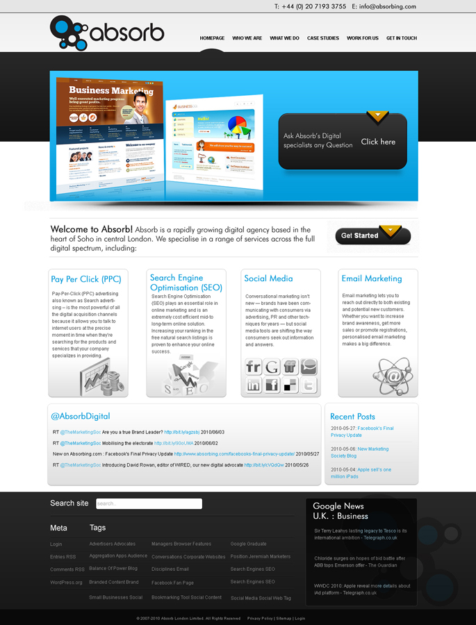 Web Design by LogoDesigns.ae for Absorb London | Design #67903