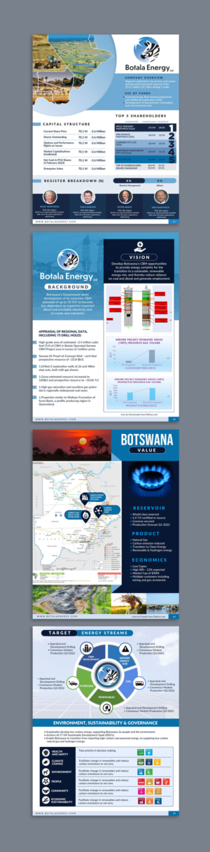 Botswana Energy Company Investor Presentation Brochure | Flyer-Design von DA.