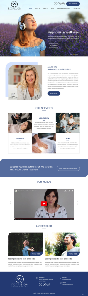 PurFit Om - Hypnosis & Wellness.  HELP ME REWIRE BRAINS W/ A CAPTIVATING LANDING PG. | Diseño de Página de Aterrizaje por pb